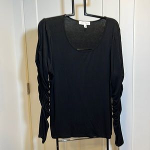 Long Sleeve Rouched Sleeve Top